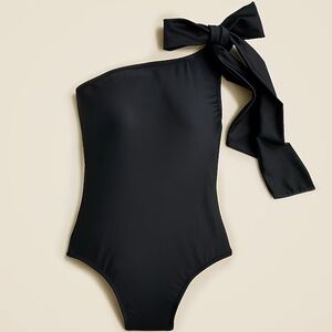 Black JCrew One Shoulder Tie One Piece